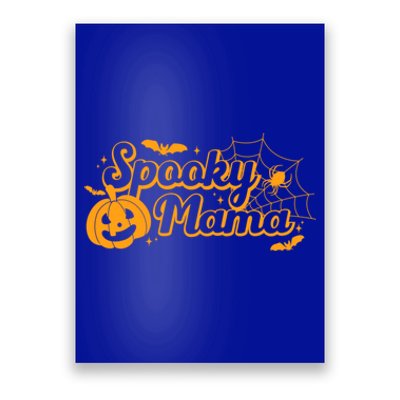 Cute Spooky Mama Pumpkin Retro Halloween Matching Family Mom Gift Poster