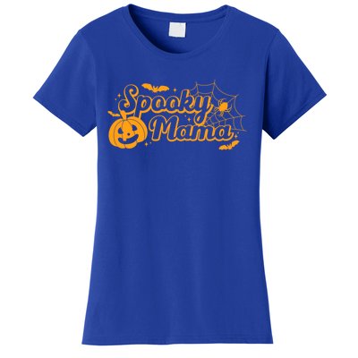 Cute Spooky Mama Pumpkin Retro Halloween Matching Family Mom Gift Women's T-Shirt