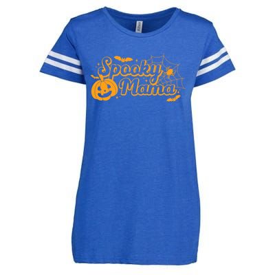 Cute Spooky Mama Pumpkin Retro Halloween Matching Family Mom Gift Enza Ladies Jersey Football T-Shirt