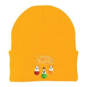 Cute Snowmans Merry Christmas Lights Ornaments Balls Pajama Knit Cap Winter Beanie