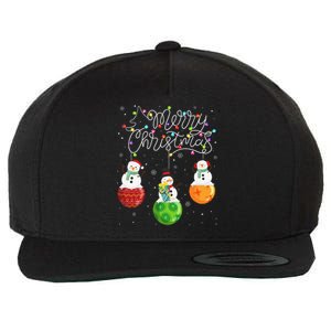 Cute Snowmans Merry Christmas Lights Ornaments Balls Pajama Wool Snapback Cap