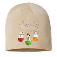 Cute Snowmans Merry Christmas Lights Ornaments Balls Pajama Sustainable Beanie