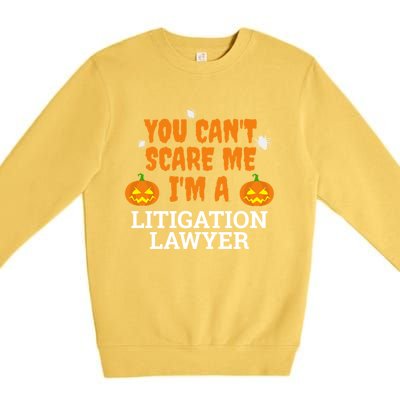 CanT Scare Me Litigation Lawyer Scary Halloween Attorney Gift Premium Crewneck Sweatshirt