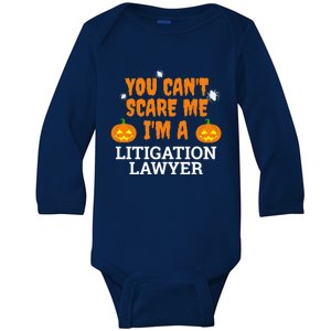 CanT Scare Me Litigation Lawyer Scary Halloween Attorney Gift Baby Long Sleeve Bodysuit