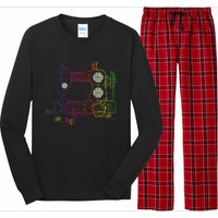 Colorful Sewing Machine Quilter Quilting Seamstress Long Sleeve Pajama Set