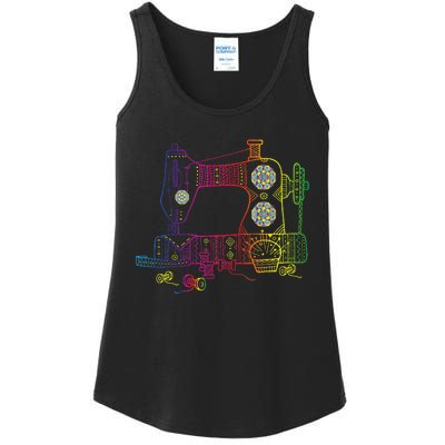 Colorful Sewing Machine Quilter Quilting Seamstress Ladies Essential Tank