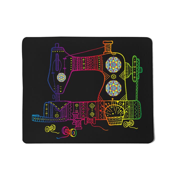 Colorful Sewing Machine Quilter Quilting Seamstress Mousepad