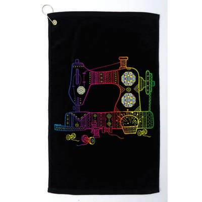 Colorful Sewing Machine Quilter Quilting Seamstress Platinum Collection Golf Towel