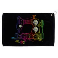 Colorful Sewing Machine Quilter Quilting Seamstress Grommeted Golf Towel