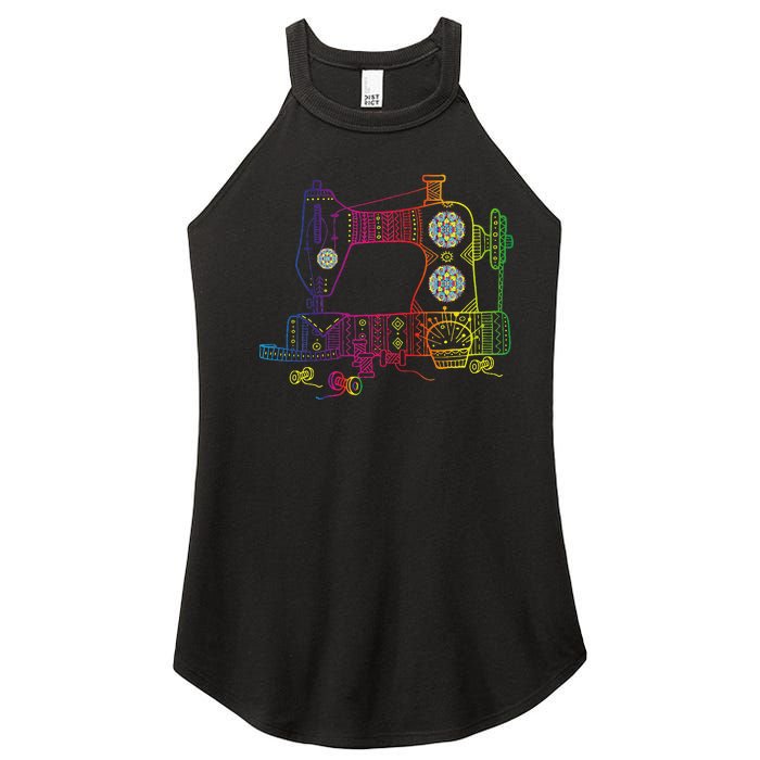 Colorful Sewing Machine Quilter Quilting Seamstress Women’s Perfect Tri Rocker Tank