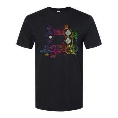 Colorful Sewing Machine Quilter Quilting Seamstress Softstyle® CVC T-Shirt