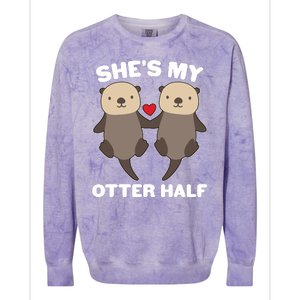 Cute She's My Otter Half Matching Couples Shirt Colorblast Crewneck Sweatshirt