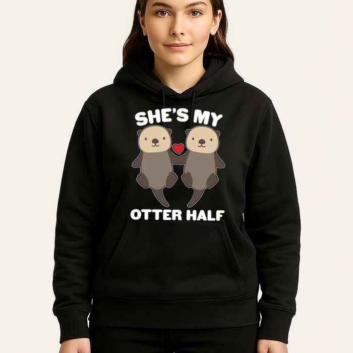 Cute She's My Otter Half Matching Couples Shirt Hoodie