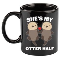 Cute She's My Otter Half Matching Couples Shirt 11oz C Handle Ceramic Mug