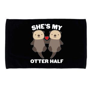 Cute She's My Otter Half Matching Couples Shirt Microfiber Hand Towel