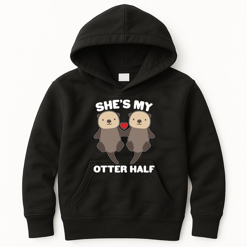 Cute She's My Otter Half Matching Couples Shirt Kids Hoodie