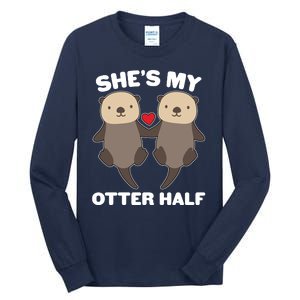 Cute She's My Otter Half Matching Couples Shirt Tall Long Sleeve T-Shirt