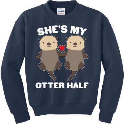 Cute She's My Otter Half Matching Couples Shirt Kids Sweatshirt