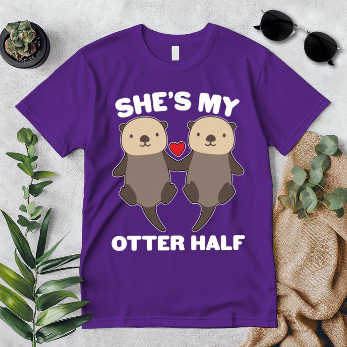 Cute She's My Otter Half Matching Couples Shirt Premium T-Shirt