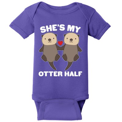 Cute She's My Otter Half Matching Couples Shirt Baby Bodysuit