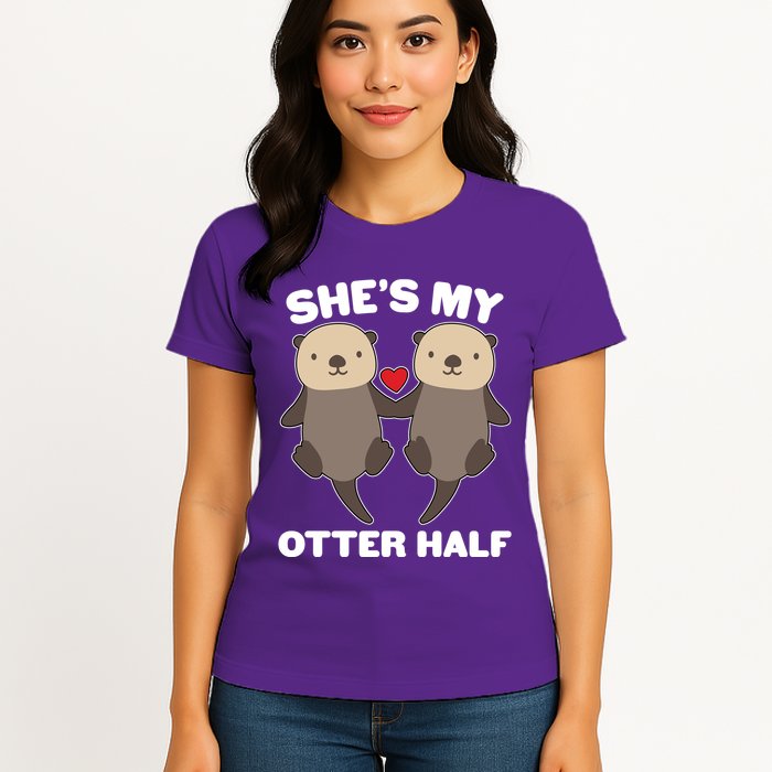 Cute She's My Otter Half Matching Couples Shirt Womens T-Shirt