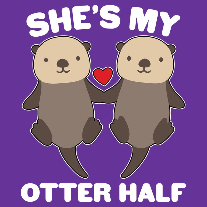 Cute She's My Otter Half Matching Couples Shirt Womens T-Shirt