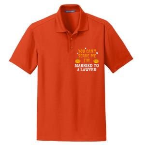 CanT Scare Me Married To A Lawyer Attorney Funny Halloween Gift Dry Zone Grid Polo