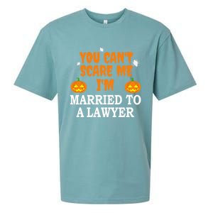 CanT Scare Me Married To A Lawyer Attorney Funny Halloween Gift Sueded Cloud Jersey T-Shirt