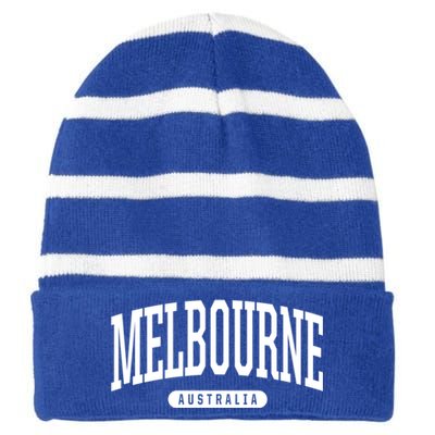 College Style Melbourne Australia Souvenir Gift Funny Gift Striped Beanie with Solid Band