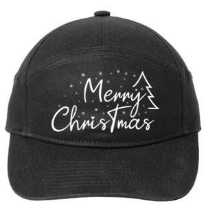 Cute Simple Merry Christmas Tree Family Matching Pajama Xmas 7-Panel Snapback Hat