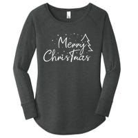 Cute Simple Merry Christmas Tree Family Matching Pajama Xmas Women's Perfect Tri Tunic Long Sleeve Shirt