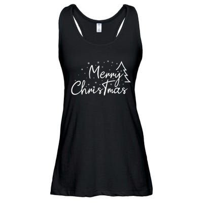 Cute Simple Merry Christmas Tree Family Matching Pajama Xmas Ladies Essential Flowy Tank