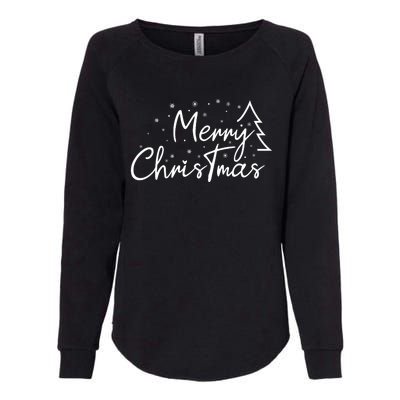 Cute Simple Merry Christmas Tree Family Matching Pajama Xmas Womens California Wash Sweatshirt