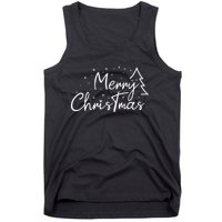 Cute Simple Merry Christmas Tree Family Matching Pajama Xmas Tank Top