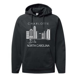 Charlotte Souvenir Men North Carolina Souvenir Music Guitar Performance Fleece Hoodie