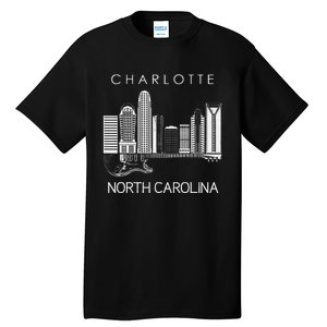 Charlotte Souvenir Men North Carolina Souvenir Music Guitar Tall T-Shirt