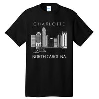 Charlotte Souvenir Men North Carolina Souvenir Music Guitar Tall T-Shirt