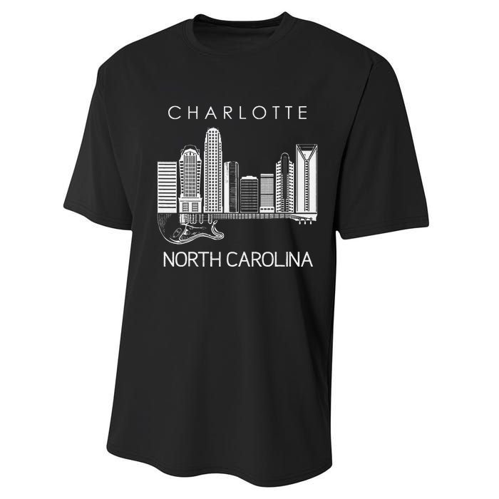 Charlotte Souvenir Men North Carolina Souvenir Music Guitar Performance Sprint T-Shirt