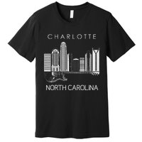 Charlotte Souvenir Men North Carolina Souvenir Music Guitar Premium T-Shirt