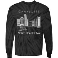 Charlotte Souvenir Men North Carolina Souvenir Music Guitar Tie-Dye Long Sleeve Shirt