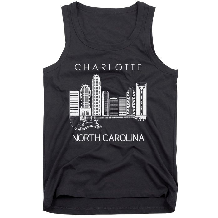 Charlotte Souvenir Men North Carolina Souvenir Music Guitar Tank Top