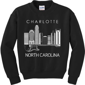 Charlotte Souvenir Men North Carolina Souvenir Music Guitar Kids Sweatshirt