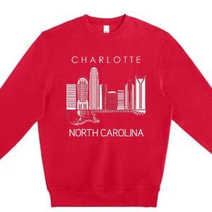 Charlotte Souvenir Men North Carolina Souvenir Music Guitar Premium Crewneck Sweatshirt