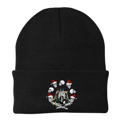 Christmas Skeleton Meditation Santa Skull Yoga Meditation Gift Beanie
