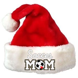 Cute Soccer Mom Leopard Print Mothers Day Premium Christmas Santa Hat