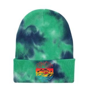 Cancun Surfing Mexico Vacation Ocean Beach Sun Tie Dye 12in Knit Beanie