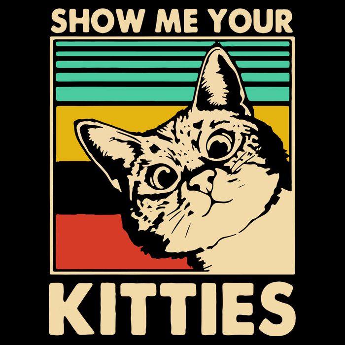 Cat Show Me Your Kitties Funny Cats Lover Vintage Bucket Hat