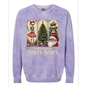 Christmas Sorta Merry Sorta Scary Gothic Colorblast Crewneck Sweatshirt