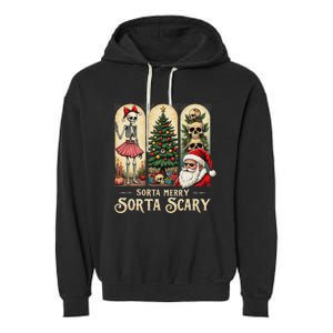 Christmas Sorta Merry Sorta Scary Gothic Garment-Dyed Fleece Hoodie