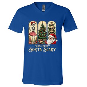 Christmas Sorta Merry Sorta Scary Gothic V-Neck T-Shirt